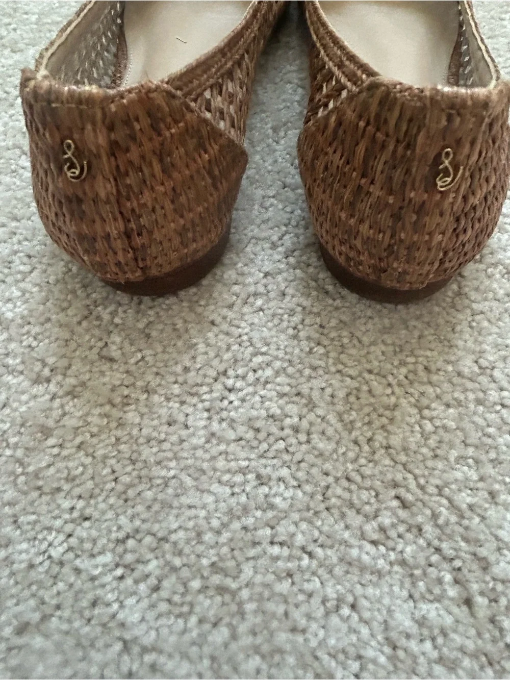 Sam Edelman Brown Woven Ballet Flats with Bow Detail